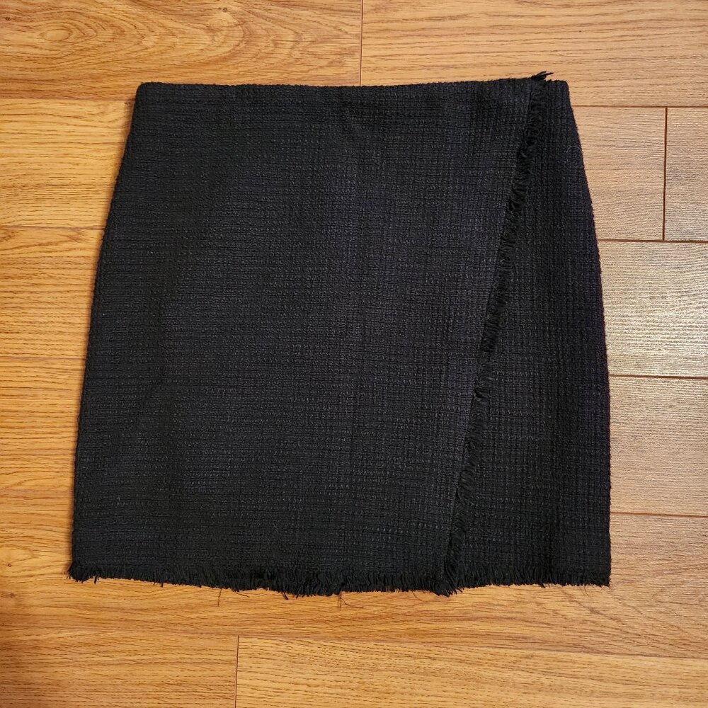 Ann Taylor Petite Tweed Boucle Faux Wrap Skirt